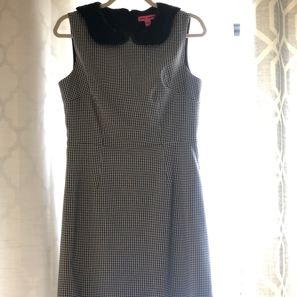 Betsey Johnson Lace Collar Houndstooth Dress